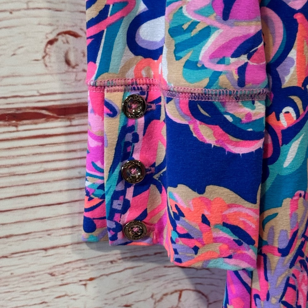 Lilly Pulitzer UPF 50+ Sophie Dress in Blue Currant Drop Me A Lime Sz XS - Picture 10 of 14